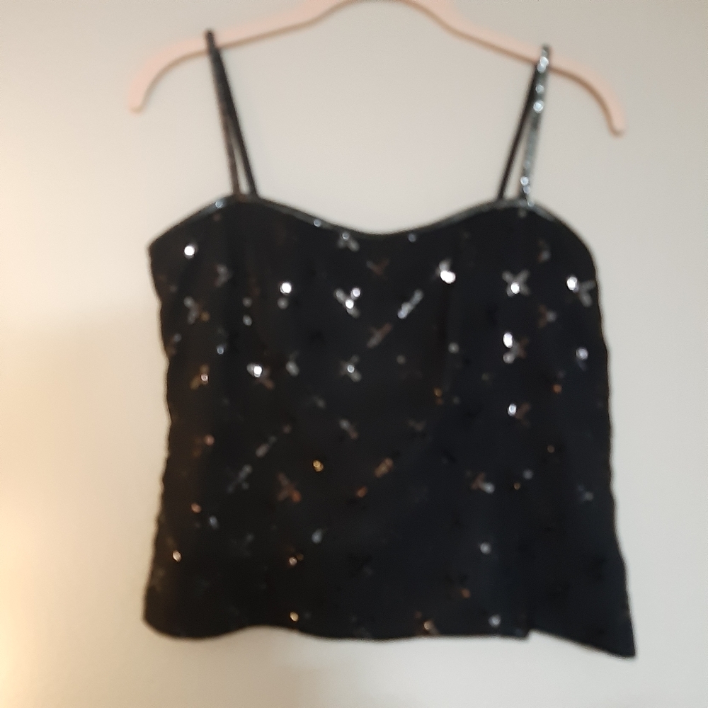 2-PIECE Julianna Collezione Sequin Cami Blouse M ☆ - Picture 4 of 11